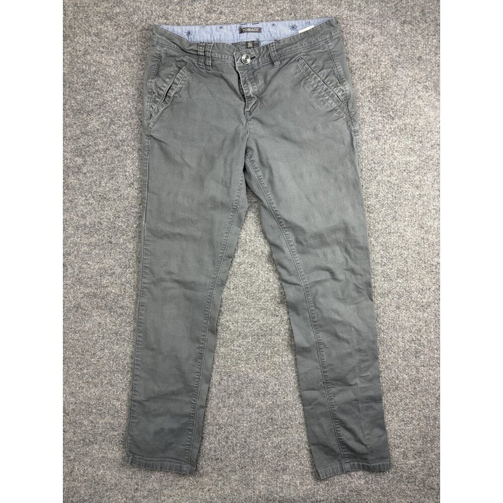 Toad&Co Pants‎ Womens 6 Gray Organic Cotton Stretch Chino Casual Flat Front
